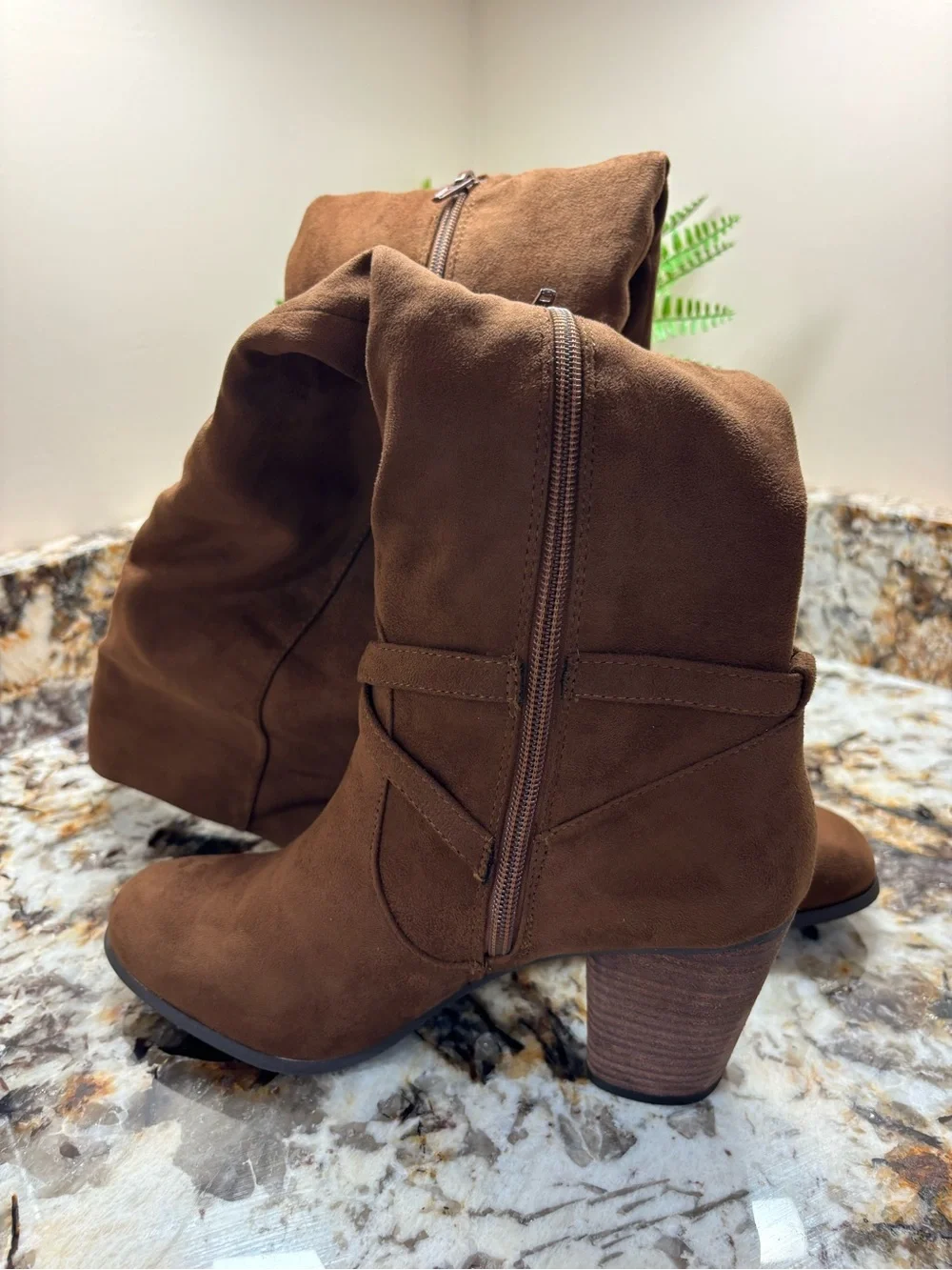 Madden Girl Daallas Brown Over-the-Knee Slouch Boots with Buckle Strap